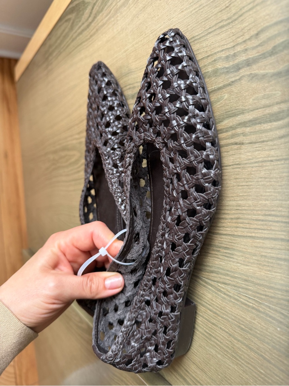 Madewell Brown Braided Pointed-Toe Flats - Picture 5 of 9